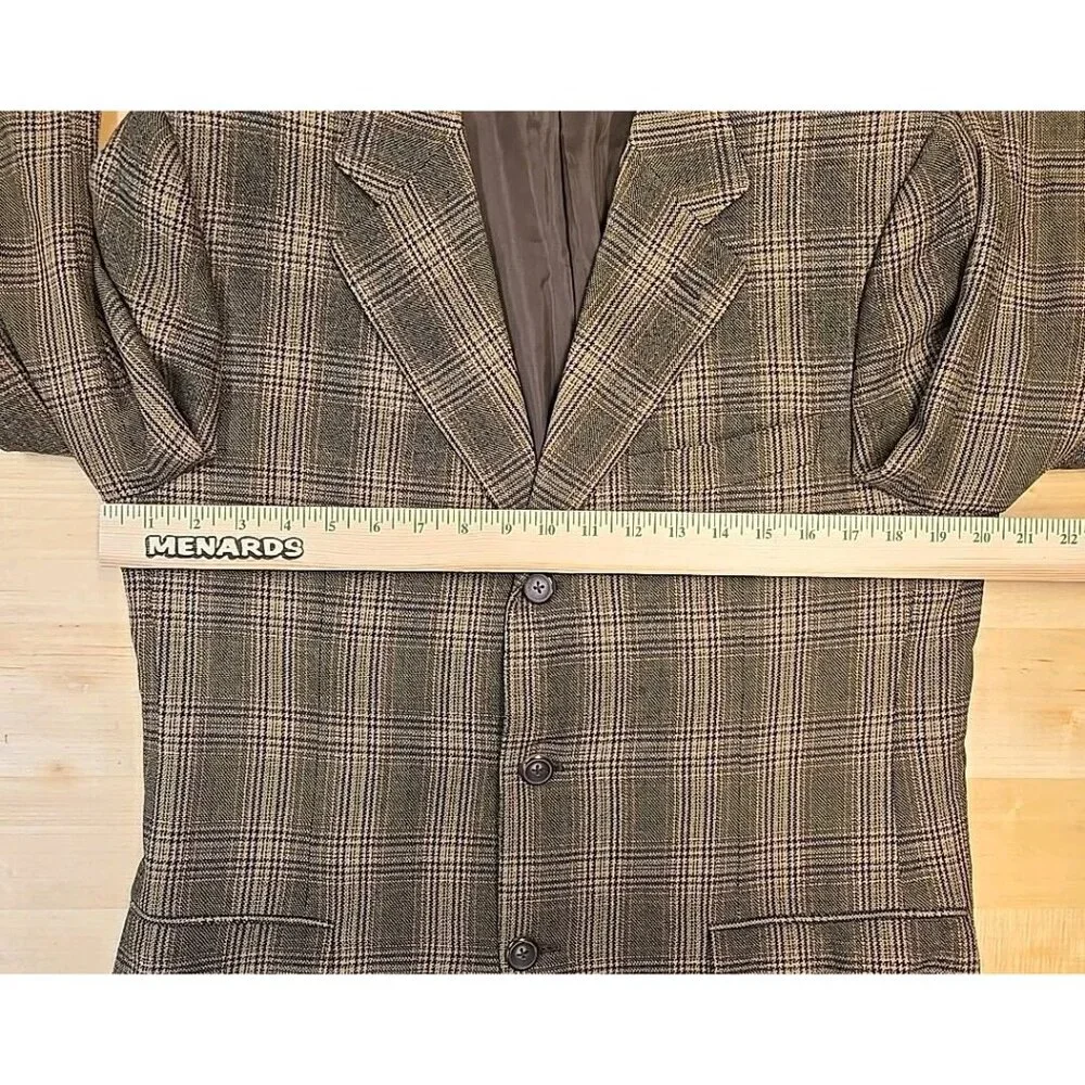 FLAWS Needs Repair Canali Blazer Cashmere Blend Glenplaid Mens Size 38 Jacket